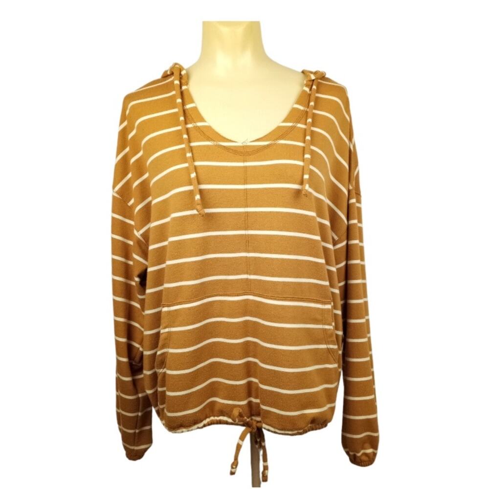 MAURICES Soft Knit Hooded Sweatshirt Medium Boho Campy Cottage - Picture 3 of 10